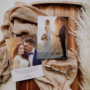 Script moderne lettrage mariage carte de remerciem