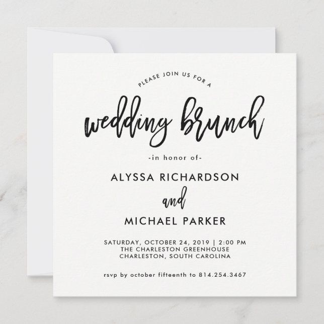 Script moderne | Mariage Brunch Invitation (Devant)