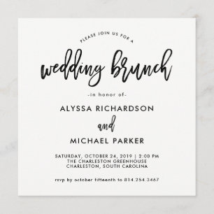 Script moderne  Mariage Brunch Invitation