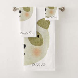 Script moderne monogrammed animaux safari blanc