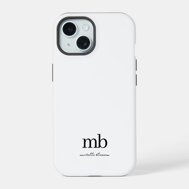 Script moderne noir blanc tendance Monogramme init (Verso)