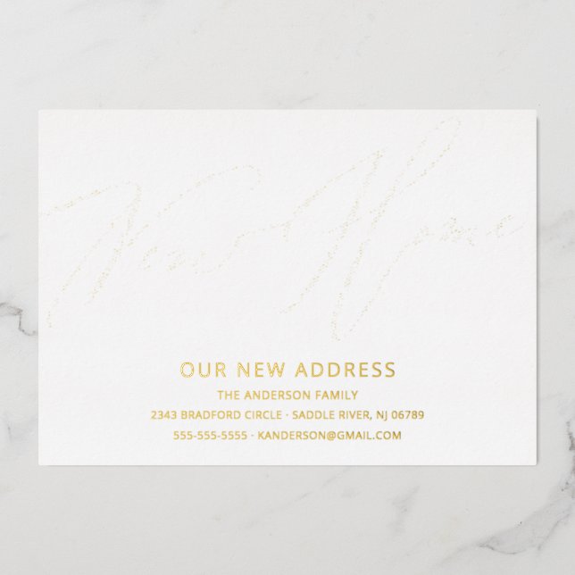 Script moderne Nouvelle maison Faire-part mobile (Recto)