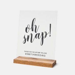 Script moderne Oh Snap Mariage Sign