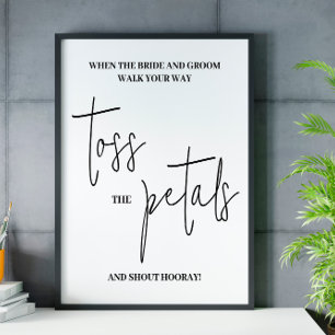 Script moderne Pétales affiche mariage