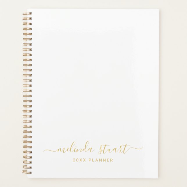 Script moderne professionnel blanc et or (Devant)