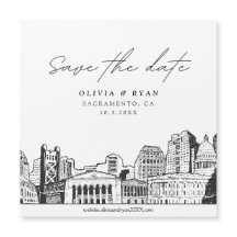 Script moderne Sacramento Save the Date Magnet
