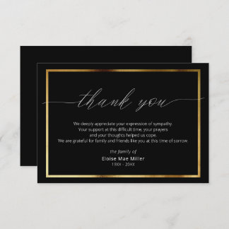 Script moderne Simple Sympathy Gold Carte de remer