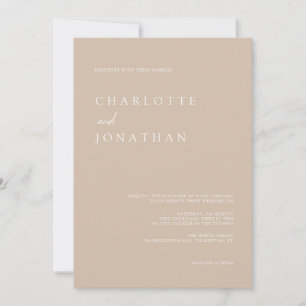 Script moderne simple Taupe Faire-part de mariage