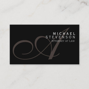 Script Monogram Anwalt at Law Business Card Visitenkarte