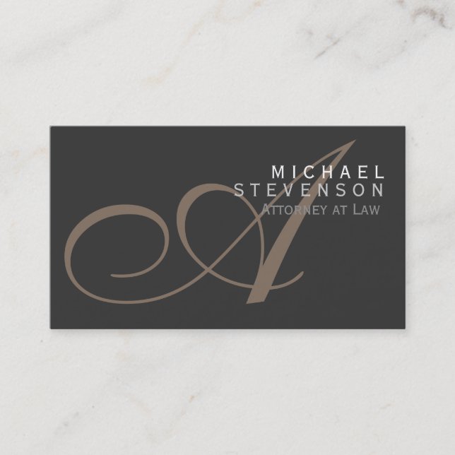 Script Monogram Anwalt at Law Business Card Visitenkarte (Vorderseite)