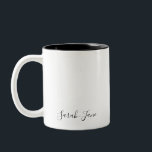 Script monogram Black and White Zweifarbige Tasse<br><div class="desc">Einfachheit trifft auf Raffinesse mit unserer Schwarz-Weiß-Tasse, die ein individuelles Monogramm enthält. Das gepflegte, klassische Design bietet einen zeitlosen Look, der perfekt dazu geeignet ist, Ihre Morgenroutine zu erhöhen oder Ihrem Büro eine persönliche Touch hinzuzufügen. Die kühn schwarze Fassade und das knallige, weiße Interieur schaffen einen auffallenden Kontrast, während das...</div>
