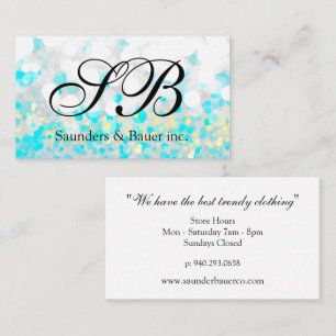 Script Monogram Blasen Visitenkarte