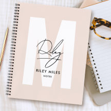 Script Monogram Blush Pink Moderne Chic Signatur