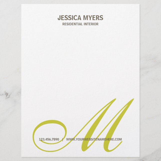 Script Monogram Business Lethead Briefkopf (Vorderseite)