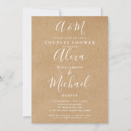 Script Monogram Kraft Couples Polterabend Einladung