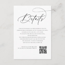 Script Monogram Wedding Details White QR Code Begleitkarte