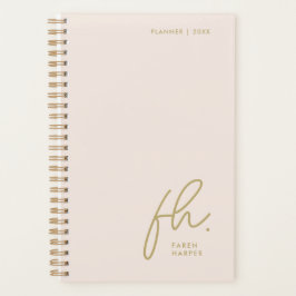 Script Monogramme Simple Élégant Blush Gold Femini