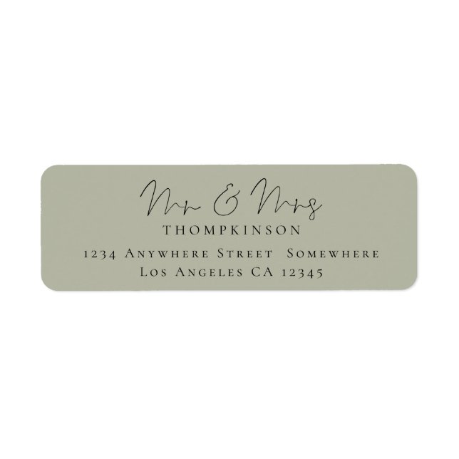 Script Mr. and Mrs Light Sage Return Name Address (Vorne)