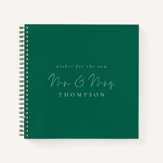 Script Mr. Wedding Emerald Guest Book Notizbuch (Vorderseite)
