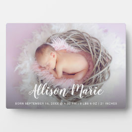 Script Name Elegant Foto Baby Modern Simple Fotoplatte