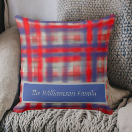 Script Name kariert Rot Graue Aquarell Moderne Kissen