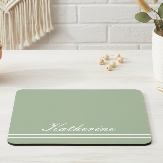 Script Name Minimalist Green Eucalyptus Mousepad (Von Creator hochgeladen)