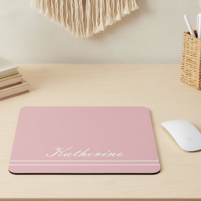 Script Name Minimalist Pink Mousepad (Von Creator hochgeladen)