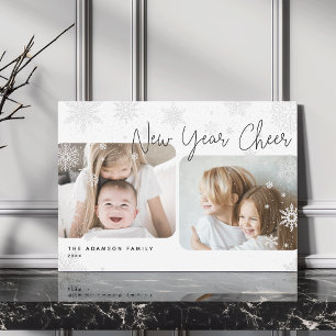 Script neige   2 Photo Bonne année Carte de vacanc