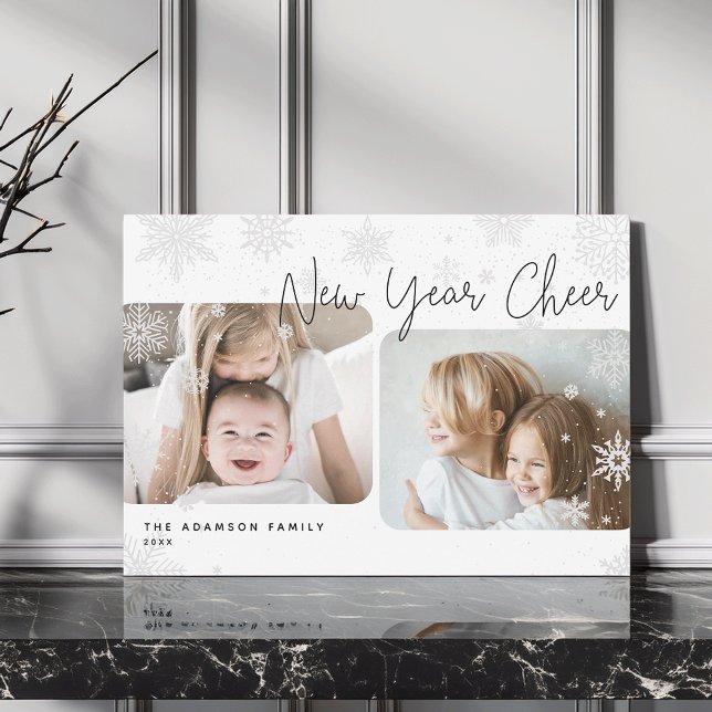 Script neige | 2 Photo Bonne année Carte de vacanc (Créateur téléchargé)