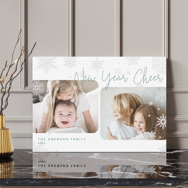 Script neige | 2 Photo Bonne année Carte de vacanc (Créateur téléchargé)