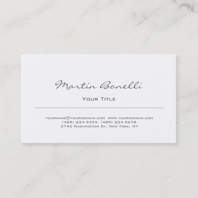 Script noir et blanc Simple Carte de visite tendan (Devant)