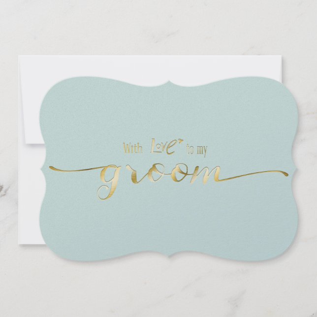 Script Or Avec Amour À Ma Groom Carte De Mariage D (Devant)