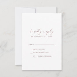 Script or Rose moderne Carte RSVP simple