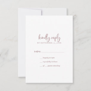 Script or Rose rustique Carte RSVP simple