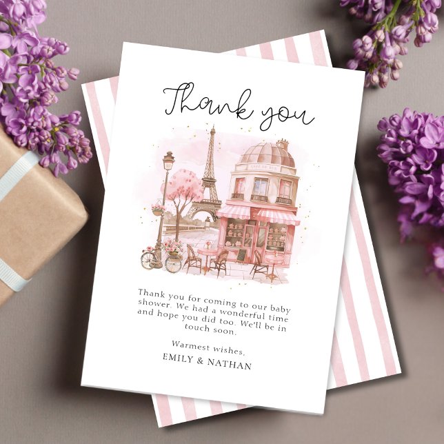 Script Paris Patisserie Vielen Dank Baby Showcard Dankeskarte (Von Creator hochgeladen)
