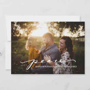 Script Peace Green   Carte photo de Noël