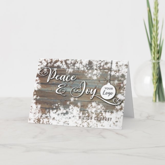 Script Peace & joy logo d'entreprise Carte de vaca (Devant)