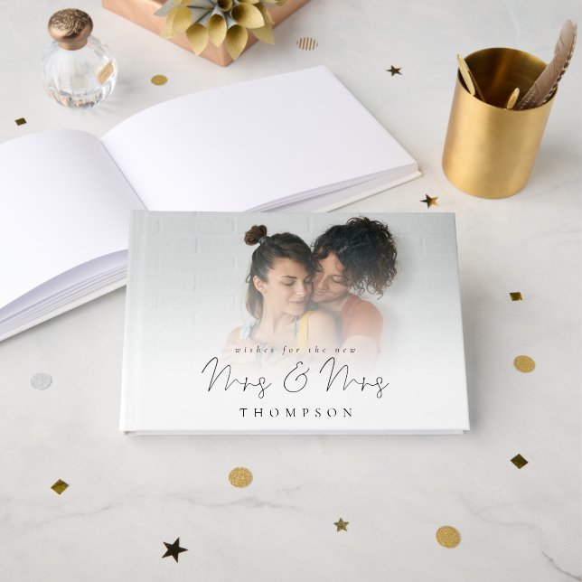 Script photo Mme Lesbian Mariage Livre d'invité (Recto ouvert)
