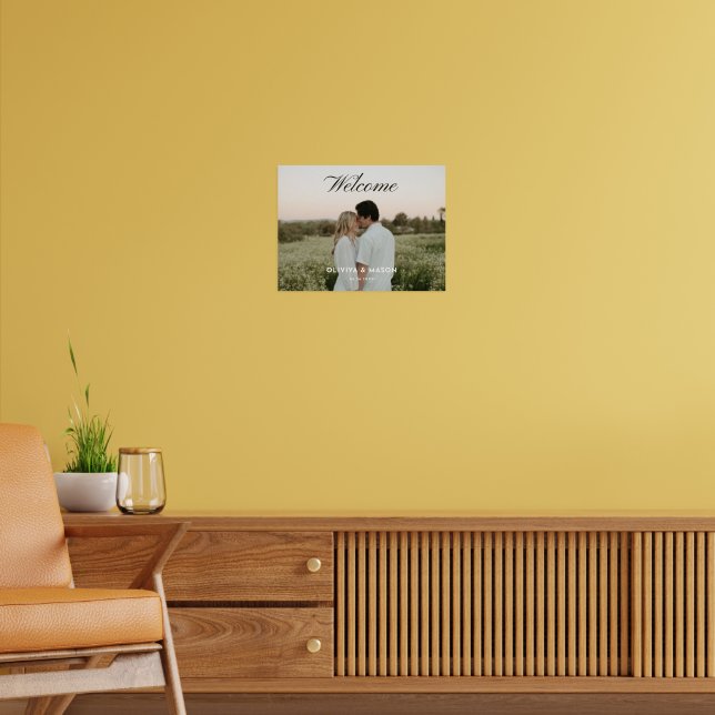 Script Photo Wedding Welcome Sign Poster (Wohnzimmer 2)