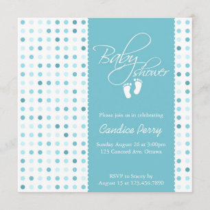 Script Polka Dot Boy Babydusche Einladung