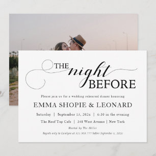 Script Probe Dinner Foto auf der Rückseite Einladu Einladung