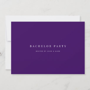 Script Purple Bachelor Party Invitation Card