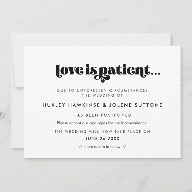 Script rétro vintage L'amour est la carte mariage  (Devant)