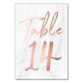 Script Rose et marbre | Carte numéro de tableau 14