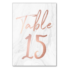 Script Rose et marbre | Carte numéro de tableau 15