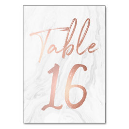 Script Rose et marbre | Carte numéro de tableau 16