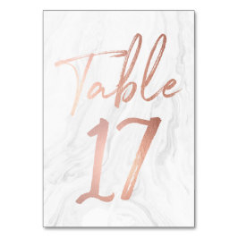 Script Rose et marbre | Carte numéro de tableau 17