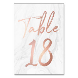 Script Rose et marbre | Carte numéro de tableau 18