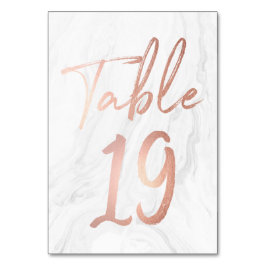 Script Rose et marbre | Carte numéro de tableau 19
