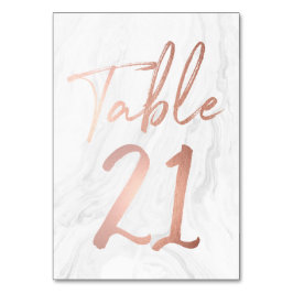 Script Rose et marbre | Carte numéro de tableau 21